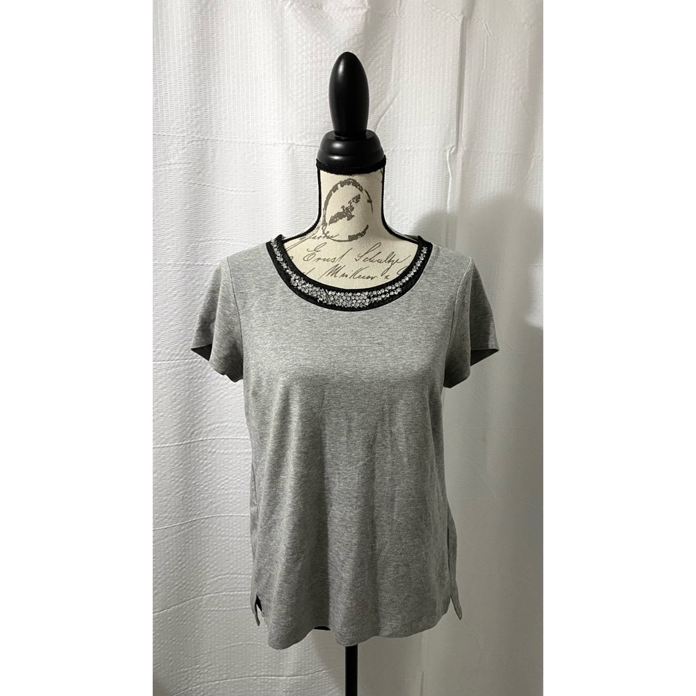 Banana Republic Jewelled Neckline Short Sleeve Top